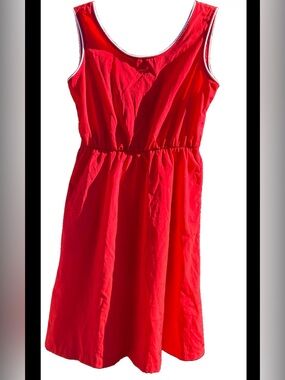 Arlene Andrews-True Vintage Mid-century 60/70s PolyKnit Red Mid Dress Mod Sz M